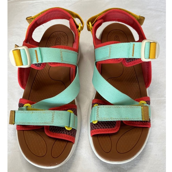 Keen Shoes - KEEN Women's Backstrap Elle Sport Sandals Size 11 Red Mint Yellow Hiking